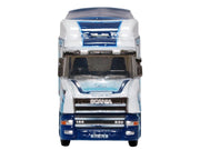 Scania T-Cab Truck RHD (Right Hand Drive) with Covered Dump Trailer "Tinnelly" White with Blue Graphics 1/148 (N) Scale Diecast Model Car by Oxford Diecast image 4