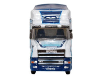 Scania T-Cab Truck RHD (Right Hand Drive) with Covered Dump Trailer "Tinnelly" White with Blue Graphics 1/148 (N) Scale Diecast Model Car by Oxford Diecast image 4