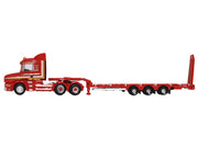 Scania T-Cab Truck RHD (Right Hand Drive) with Lowboy Trailer "Sandy Kydd" Red with Stripes 1/148 (N) Scale Diecast Model Car by Oxford Diecast image 2