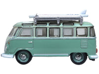 Volkswagen T1 Samba Bus RHD (Right Hand Drive) Green Two-Tone with Surfboards on Roof Rack 1/148 (N) Scale Diecast Model Car by Oxford Diecast image 2