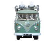 Volkswagen T1 Samba Bus RHD (Right Hand Drive) Green Two-Tone with Surfboards on Roof Rack 1/148 (N) Scale Diecast Model Car by Oxford Diecast image 3