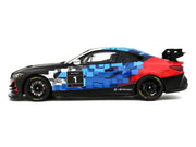 2024 BMW M4 GT4 #1 "M Motorsport Livery" Black and White with Red and Blue Graphics Limited Edition to 999 pieces Worldwide 1/18 Model Car by Otto Mobile image 3