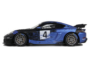 2021 Porsche Cayman 718 GT4 RS Clubsport #4 Black with Blue Graphics Limited Edition to 999 pieces Worldwide 1/18 Model Car by Otto Mobile image 4