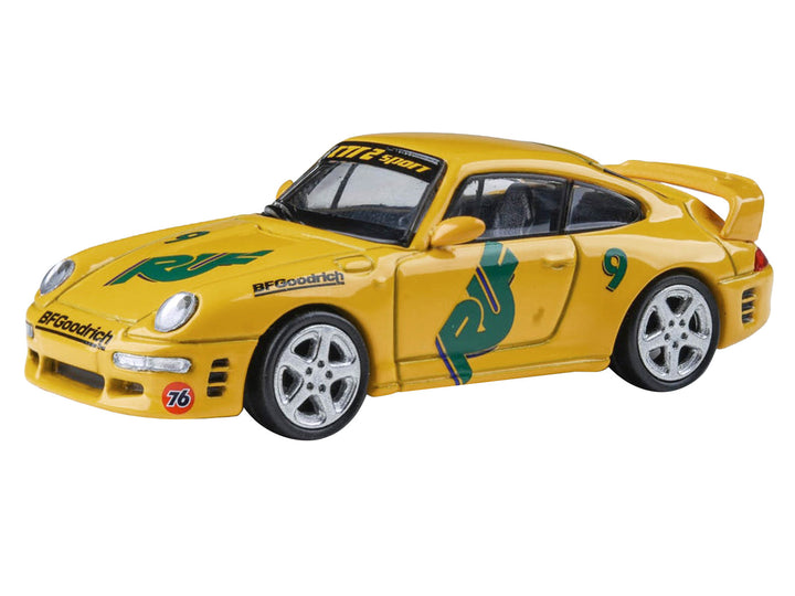 RUF CTR2 #9 "Pikes Peak" Yellow with Graphics 1/64 Diecast Model Car by Paragon Models image 2