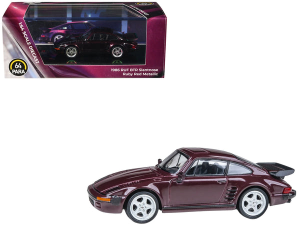 1986 RUF BTR Slantnose Ruby Red Metallic 1/64 Diecast Model Car by Paragon Models