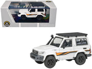 2023 Toyota Land Cruiser 71 White "70th Anniversary" with Stripes and Roofrack 1/64 Diecast Model Car by Paragon Models image 4