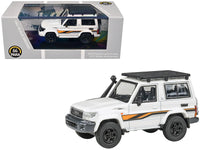 2023 Toyota Land Cruiser 71 White "70th Anniversary" with Stripes and Roofrack 1/64 Diecast Model Car by Paragon Models image 4