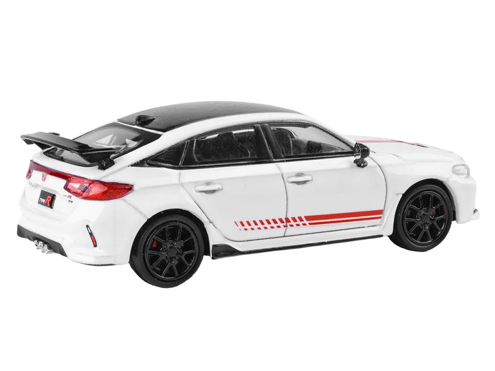 2025 Honda Civic Type R FL5 "Ultimate Edition" White with Red Stripes and Black Top 1/64 Diecast Model Car by Paragon image 2
