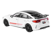 2025 Honda Civic Type R FL5 "Ultimate Edition" White with Red Stripes and Black Top 1/64 Diecast Model Car by Paragon image 3