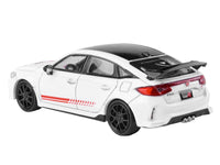 2025 Honda Civic Type R FL5 "Ultimate Edition" White with Red Stripes and Black Top 1/64 Diecast Model Car by Paragon image 3
