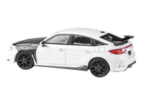 2025 Honda Civic Type R FL5 White with Carbon Hood and Accents 1/64 Diecast Model Car by Paragon Models image 3