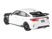 2025 Honda Civic Type R FL5 White with Carbon Hood and Accents 1/64 Diecast Model Car by Paragon Models image 4