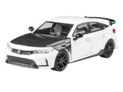 2025 Honda Civic Type R FL5 White with Carbon Hood and Accents 1/64 Diecast Model Car by Paragon Models image 5