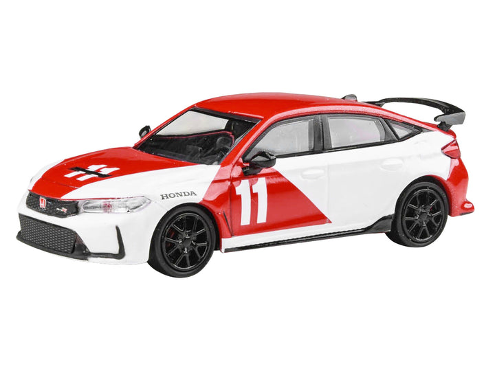 2025 Honda Civic Type R FL5 #11 "1965 Mexico GP Heritage" Red and White 1/64 Diecast Model Car by Paragon Models image 2