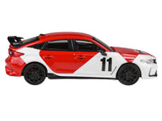 2025 Honda Civic Type R FL5 #11 "1965 Mexico GP Heritage" Red and White 1/64 Diecast Model Car by Paragon Models image 3
