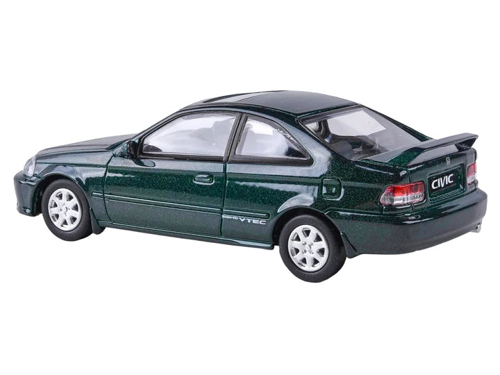 1999 Honda Civic Si EM1 Clover Green Pearl Metallic with Sunroof 1/64 Diecast Model Car by Paragon image 2