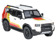 2024 Toyota Land Cruiser 250 Prado White with "TRD" Stripes 1/64 Diecast Model Car by Paragon Models image 3