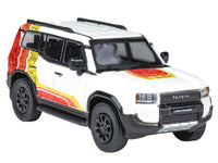 2024 Toyota Land Cruiser 250 Prado White with "TRD" Stripes 1/64 Diecast Model Car by Paragon Models image 3