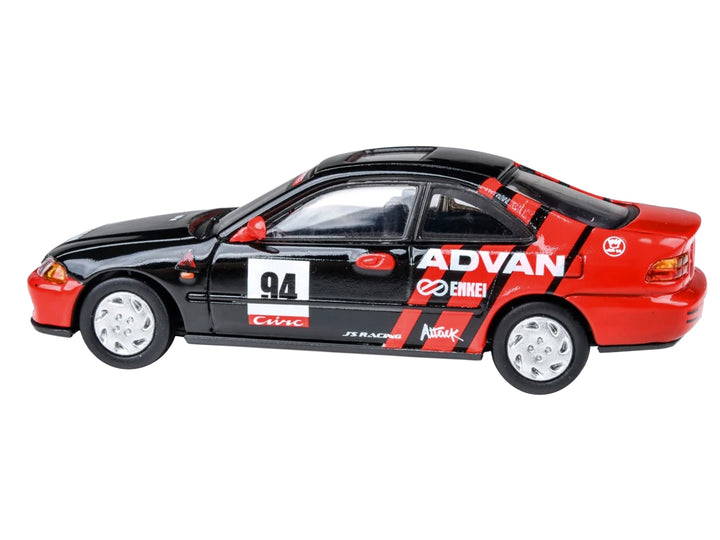 1995 Honda Civic Coupe EJ1 #94 "Autocross - ADVAN" Black and Red 1/64 Diecast Model Car by Paragon Models image 2