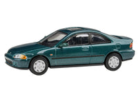 1995 Honda Civic Coupe EJ1 Paradise Blue Green Metallic with Sunroof 1/64 Diecast Model Car by Paragon Models image 2