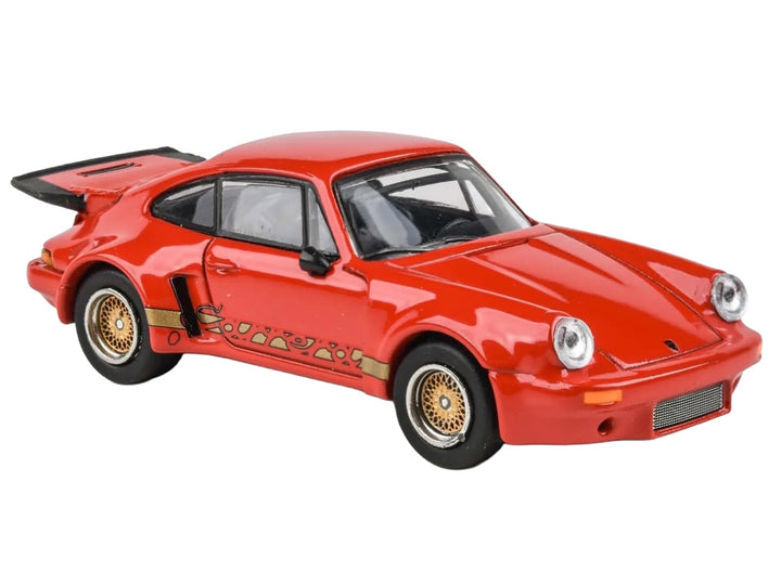 Porsche 911 Carrera RSR 3.0 Guards Red with Gold Stripes and Wheels 1/64 Diecast Model Car by Paragon Models image 2