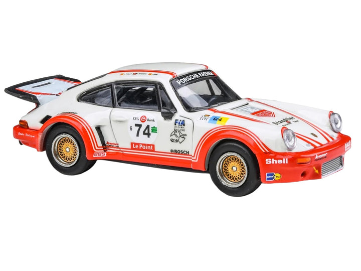 Porsche 911 Carrera RSR 3.0 #74 "Aurora Racing" White with Red Stripes 1/64 Diecast Model Car by Paragon Models image 2