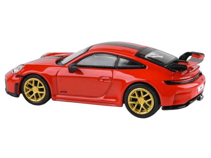 2025 Porsche 911 GT3 (992.2) Guards Red with Carbon Stripe and Gold Wheels 1/64 Diecast Model Car by Paragon Models image 2