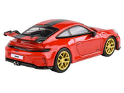 2025 Porsche 911 GT3 (992.2) Guards Red with Carbon Stripe and Gold Wheels 1/64 Diecast Model Car by Paragon Models image 3