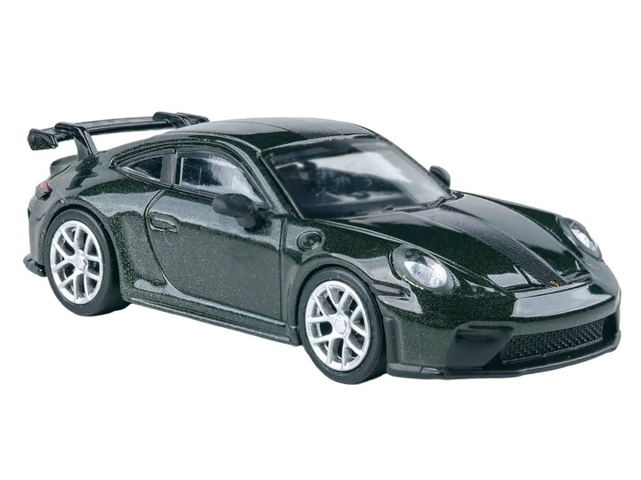 2025 Porsche 911 GT3 (992.2) Oak Green Metallic Neo with Carbon Stripe 1/64 Diecast Model Car by Paragon image 2