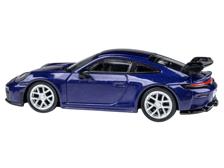 2025 Porsche 911 GT3 (992.2) Gentian Blue Metallic with Carbon Stripe 1/64 Diecast Model Car by Paragon Models image 2