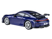 2025 Porsche 911 GT3 (992.2) Gentian Blue Metallic with Carbon Stripe 1/64 Diecast Model Car by Paragon Models image 3