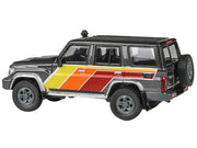 2014 Toyota Land Cruiser LC76 "TRD Livery" Gray Metallic with Stripes 1/64 Diecast Model Car by Paragon Models image 3