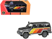 2014 Toyota Land Cruiser LC76 "TRD Livery" Gray Metallic with Stripes 1/64 Diecast Model Car by Paragon Models image 4