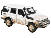 2014 Toyota Land Cruiser 76 White (Dirty Off Road Effect) 1/64 Diecast Model Car by Paragon Models image 4