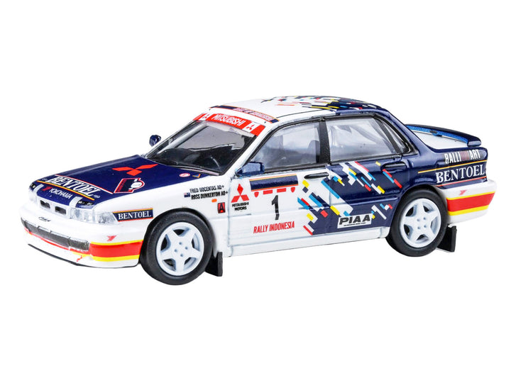 Mitsubishi Galant VR-4 RHD (Right Hand Drive) #1 Ross Dunkerton - Fred Gocentas "Rally Indonesia" (1993) 1/64 Diecast Model Car by Paragon Models image 2