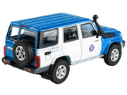 2014 Toyota Land Cruiser 76 RHD (Right Hand Drive) Blue and White "Japan Automobile Federation" 1/64 Diecast Model Car by Paragon Models image 3