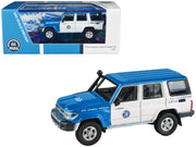 2014 Toyota Land Cruiser 76 RHD (Right Hand Drive) Blue and White "Japan Automobile Federation" 1/64 Diecast Model Car by Paragon Models image 4