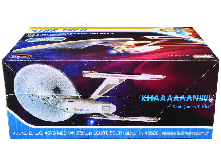 Skill 2 Snap Model Kit U.S.S. Enterprise NCC-1701 Refit Spaceship "Star Trek II: The Wrath of Khan" (1982) Movie 1/1000 Scale Model by Polar Lights image 2