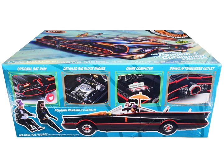 Skill 2 Model Kit 1966 Batmobile "Bad Guy Getaway Edition" with Penguin and Catwoman Figures "Batman" (1966-1968) TV Series 1/25 Scale Model by Polar Lights image 2