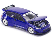 Pandem Civic EG6 RHD (Right Hand Drive) Blue Metallic "Enigma Exclusive Edition" 1/64 Diecast Model Car by Pop Race image 4