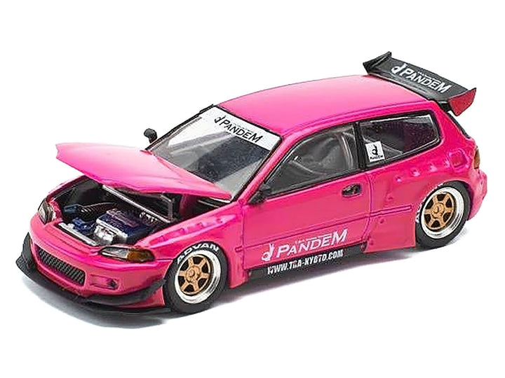 Pandem Civic EG6 RHD (Right Hand Drive) Pink "Enigma Exclusive Edition" 1/64 Diecast Model Car by Pop Race image 2