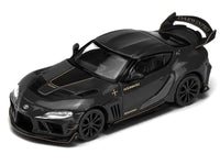 Toyota Supra DarwinPro Black with Gold Accents "Enigma Exclusive Edition" 1/64 Diecast Model Car by Pop Race image 2