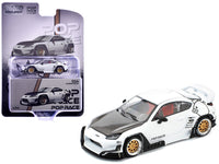 Toyota Pandem GR86 White with Carbon Hood "Enigma Exclusive Edition" 1/64 Diecast Model Car by Pop Race