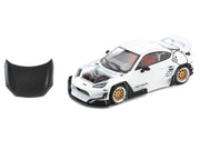 Toyota Pandem GR86 White with Carbon Hood "Enigma Exclusive Edition" 1/64 Diecast Model Car by Pop Race image 2