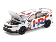 Honda Civic Type R FL5 "HRC - Honda Racing" White with Graphics 1/64 Diecast Model Car by Pop Race image 2