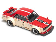 Skyline GT-R V8 Drift "Hakosuka" RHD (Right Hand Drive) #10 "Watanabe" Red and Cream 1/64 Diecast Model Car by Pop Race image 5
