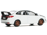 Toyota GR Vios White with Carbon Hood 1/64 Diecast Model Car by Pop Race image 2