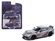 Toyota Supra "DarwinPro 66G NWB" Gray Metallic with Shark Mouth Graphics 1/64 Diecast Model Car by Pop Race image 2