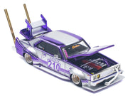 Skyline C210 Kaido Racer "Bosozoku Style" RHD (Right Hand Drive) #210 Purple and Silver 1/64 Diecast Model Car by Pop Race image 3