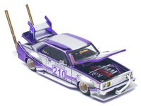 Skyline C210 Kaido Racer "Bosozoku Style" RHD (Right Hand Drive) #210 Purple and Silver 1/64 Diecast Model Car by Pop Race image 3